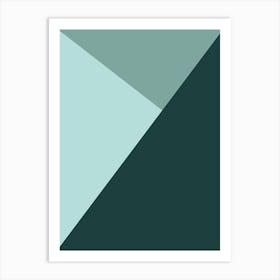 Green Colour Block Geometric 1 Art Print