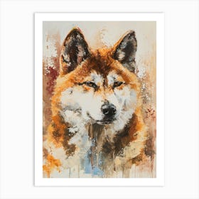 Akita Acrylic Painting 6 Art Print