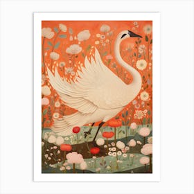 Swan 4 Detailed Bird Painting Art Print