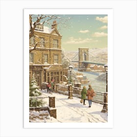 Vintage Winter Illustration Bristol United Kingdom Art Print