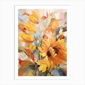 Fall Flower Painting Sunflower 1 Art Print