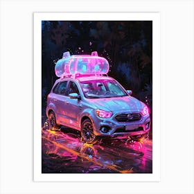 Neon Car 4 Art Print