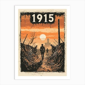 Aihrgdesign A Vintage Poster Depicting Soldiers In The Trench Ffb20fad 4f33 4345 968e Cc39e90d301b 2 Art Print