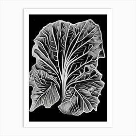 Radish Leaf Linocut 1 Art Print