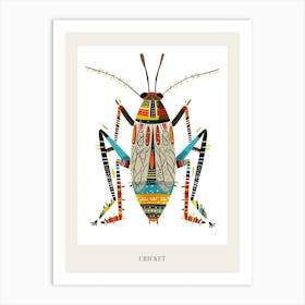 Colourful Insect Illustration Cricket 12 Poster Art Print