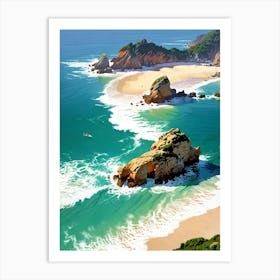 Rocky Beach In Portugal Art Print