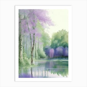 Bois Des Moutiers, 2, France Pastel Watercolour Art Print