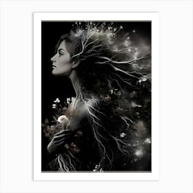 Ethereal Lady of the Forest (blush) Art Print