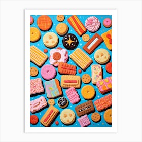 Colourful Biscuits & Sweet Treats Pattern 2 Art Print