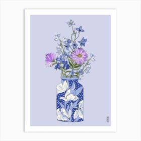 Delphinium Vase Purple Art Print