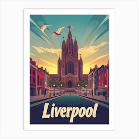 Aihrgdesign A Retro Travel Poster For Liverpool Featuring The C64fa26d 2aca 414a 901d B186f0c93306 2 Art Print