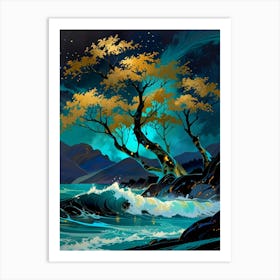 Tree In The Sea Art Print