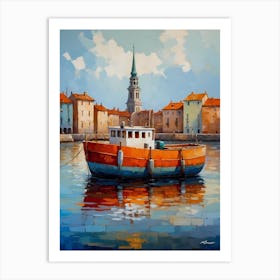 Boat In The Harbor Art Print