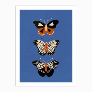 Butterflies In Blue Art Print