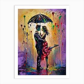 Love in the Rain Art Print