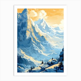 Snowy Mountains 1 Art Print