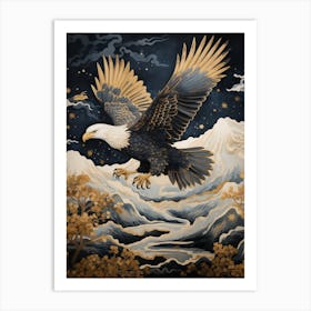 Eagle 2 Gold Detail Painting Art Print