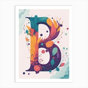 Colorful Letter B Illustration 7 Art Print