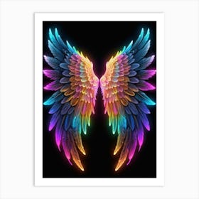 Neon Angel Wings 34 Art Print