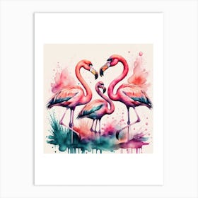 Flamingos Authentic print Art Print