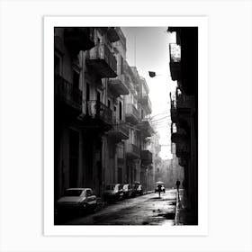 Palermo, Italy, Mediterranean Black And White Photography Analogue 3 Art Print