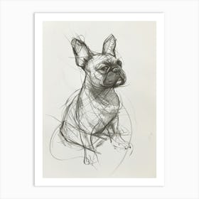 French Bulldog Charcoal Line 2 Art Print