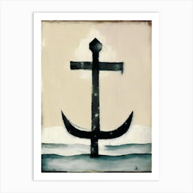 Anchor Symbol 1, Abstract Painting Art Print