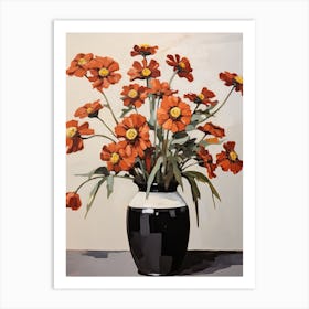 Bouquet Of Helenium Flowers, Autumn Fall Florals Painting 2 Art Print