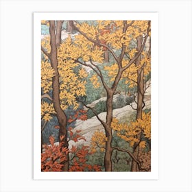 Quaking Aspen 2 Vintage Autumn Tree Print  Art Print