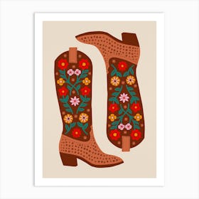 Cowgirl Boots   Texas Multicolor Art Print
