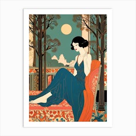 Woman Sitting On A Couch 1 Art Print