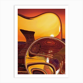 Abstract Still Life Vase And Fruit Art Print