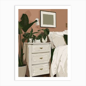 Bedroom With Plants Art Print