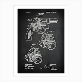 Revolver Firearm Gun Patent Print Wess Gun Art Revolver Decor Gun Patent Gun Patent Art Historical Print Patent Print G7211 Art Print