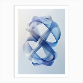 Poster Blue Curves 1 Art Print