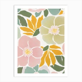 Camellia Pastel Floral 4 Flower Art Print