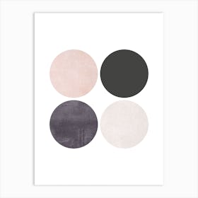 Circles Pink Cotton Abstract Art Print