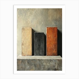 Minimalist Geometric Composition – Modern Abstract Art In Earth Tones Art Print