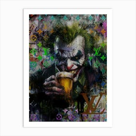 Pop Art Joker Drink Beer Art Print