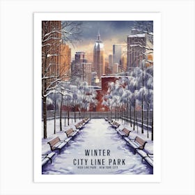 Winter City Park High Line Park Art Print