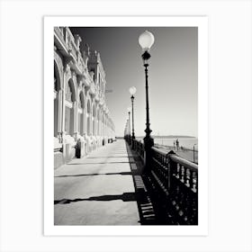 Nice, France, Mediterranean Black And White Photography Analogue 4 Art Print