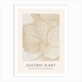 Galerie D'Art Abstract Abstract Beige Floral 4 Art Print