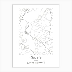 Gavere,Belgium Minimalist Map Art Print