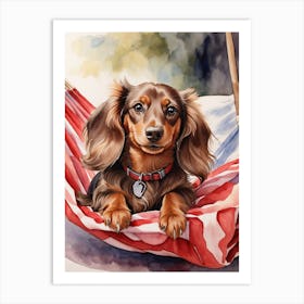 Dachshund In Hammock Art Print