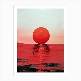 Red Sunset, Minimalism Art Print