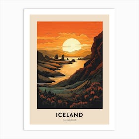 Laugavegur Iceland 1 Vintage Hiking Travel Poster Art Print