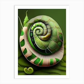 Olive Nerite Snail  Patchwork Art Print