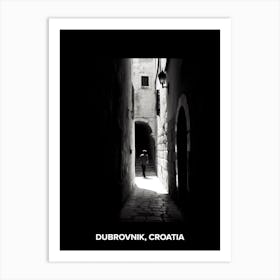 Poster Of Dubrovnik, Croatia, Mediterranean Black And White Photography Analogue 8 Art Print