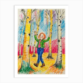 Girl In The Woods 2 Art Print