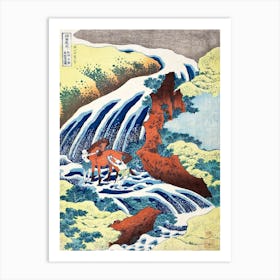 The Waterfall Where Yoshitsune Washed His Horse At Yoshino In Yamato Province, Katsushika Hokusai Art Print